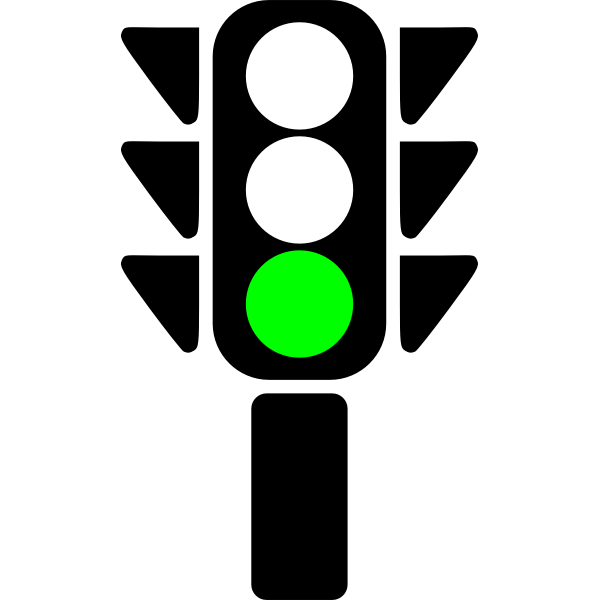 Green traffic light vector clip art | SVG