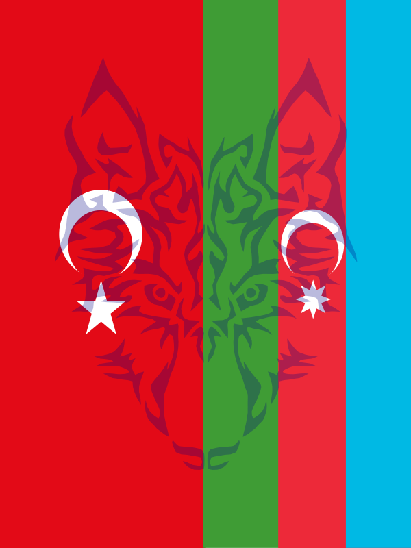 Turkish and Azerbaijan flag mix