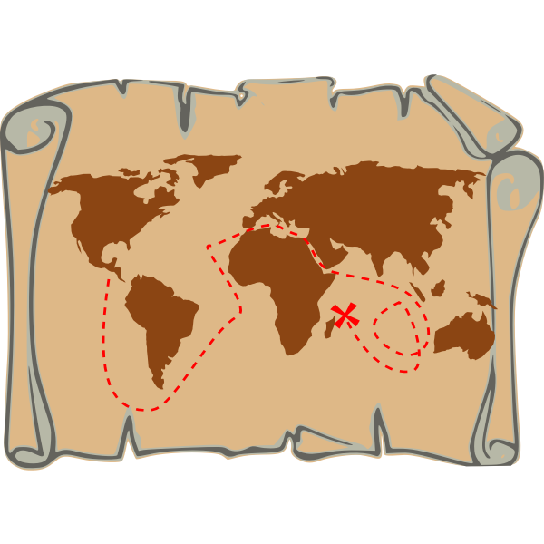 Old pirate route map
