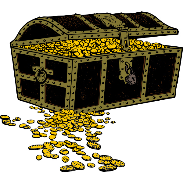 Overfilled treasure chest