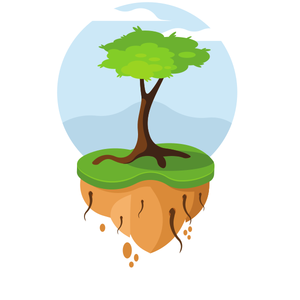 Floating island and a tree