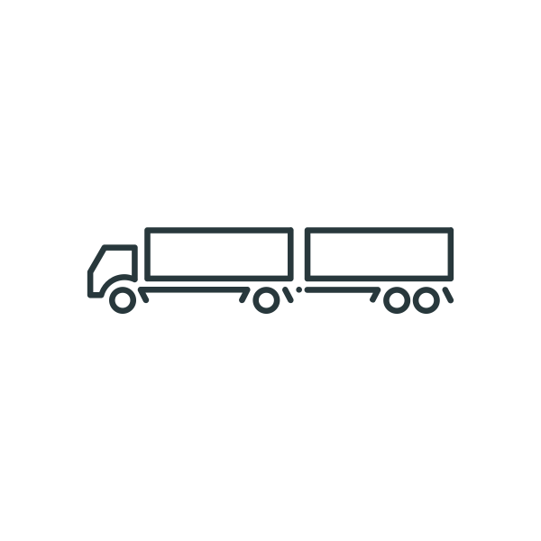 Trailer truck icon line art vector drawing