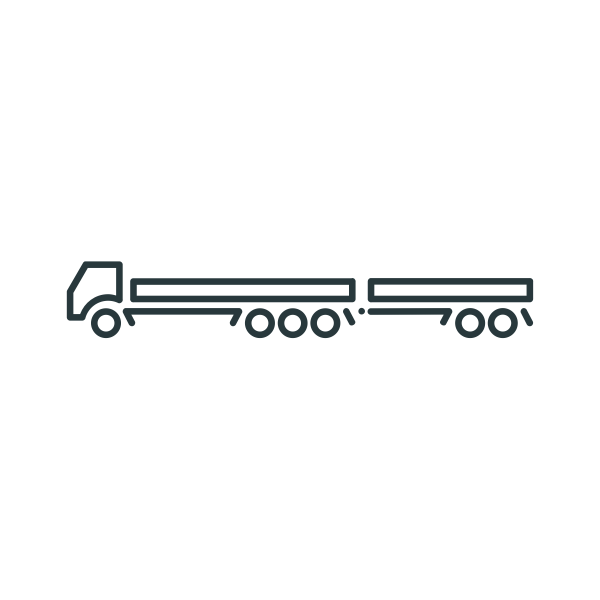 Vector image oftwo-trailer cargo truck