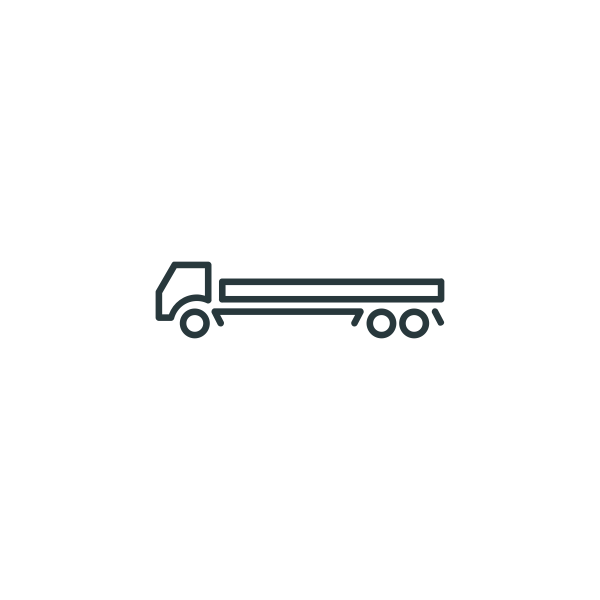 Vector graphics of single unit truck pulling a trailer