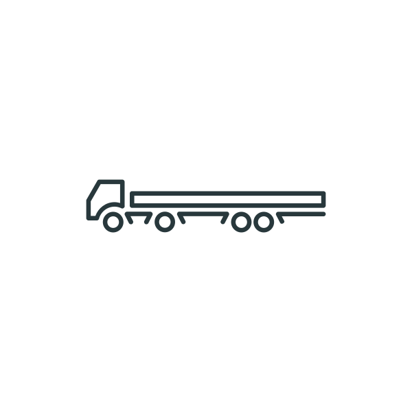 Vector drawing of extended towing vehicle symbol