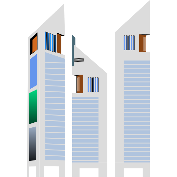Jumeirah Emirates Tower Hotel style building vector clip art