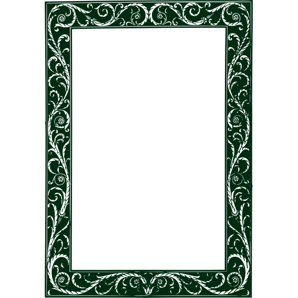 Vector image of green decorated thick border