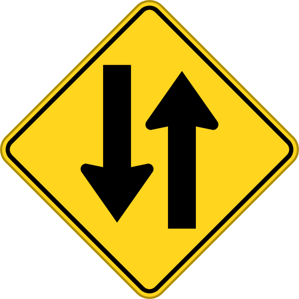 Two way trafic sign