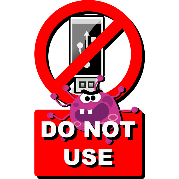 Vector image of funny do not USE USB stick label