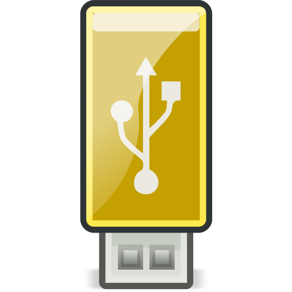 Vector graphics of small yellow USB stick