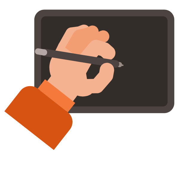 Drawing with a graphic tablet