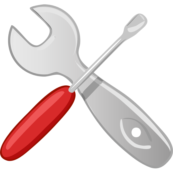 Screwdriver and spanner vector image