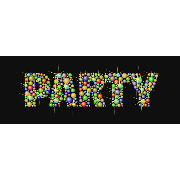 Party banner black background