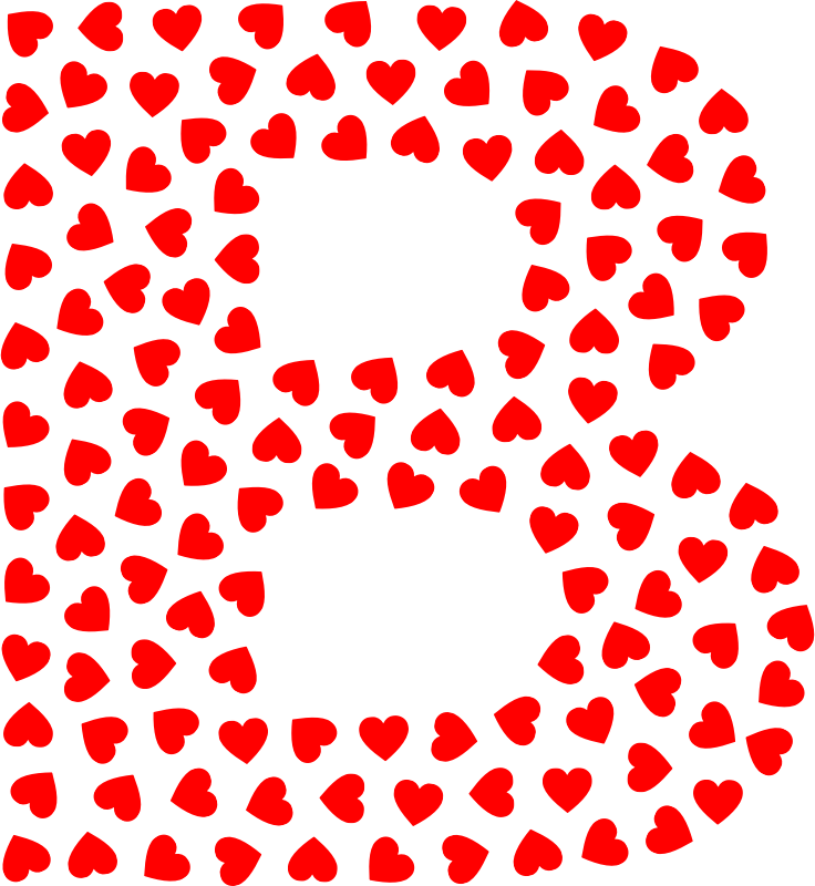 Valentine Hearts Alphabet Font B