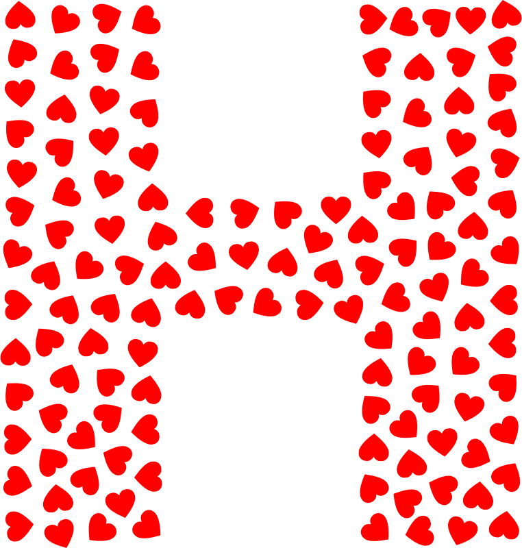 Valentine Alphabet Font H