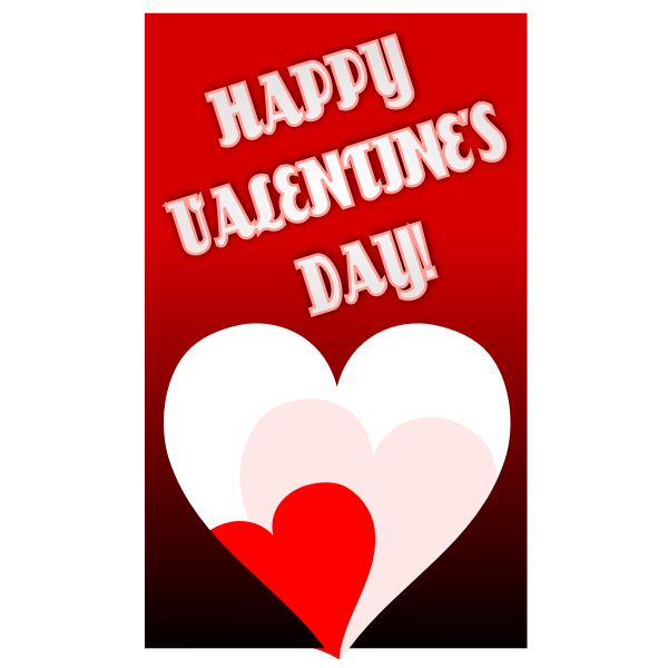 Valentine's day red themed greeting card vector drawing
