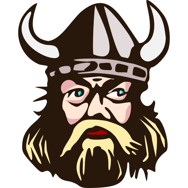 Viking head with horn vector graphics