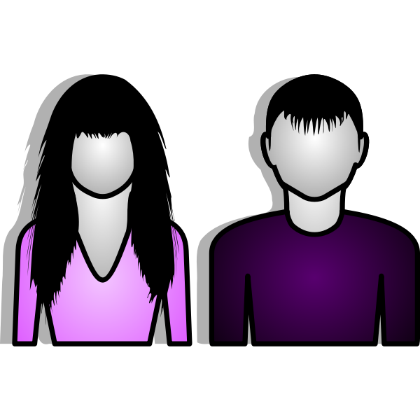 Male and female sticker pictograms vector graphics
