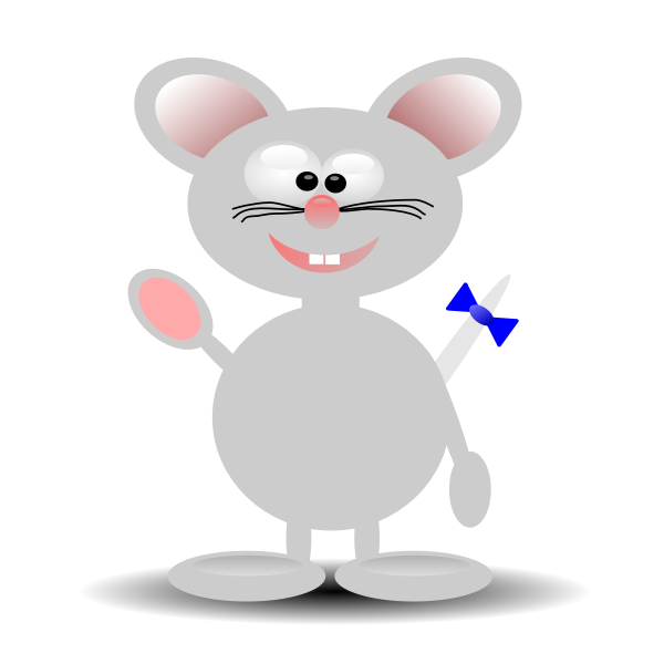 Vector graphics of happy cartoon mouse standing | Free SVG