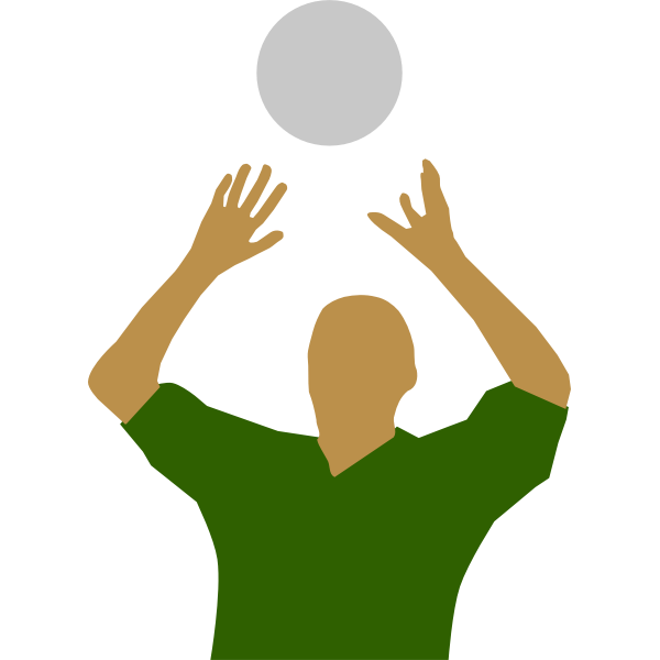 Volleyball player silhouette vector clip art