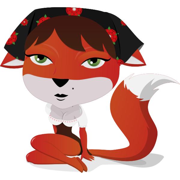 Vector illustration of foxy lady character
