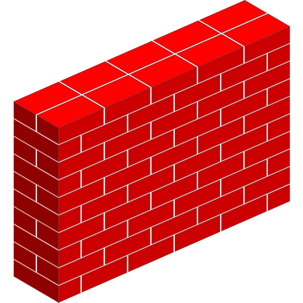 Simple red brick wall vector clip art