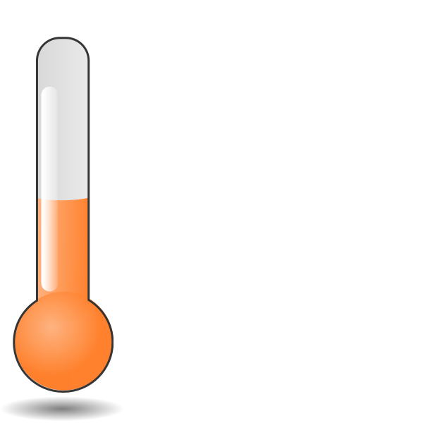 Vector clip art of thermometer tube orange