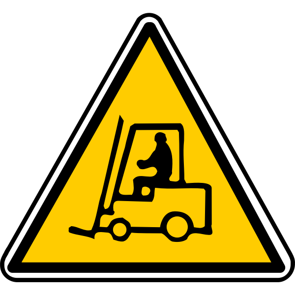 Vector illustration of triangular forklift warning sign