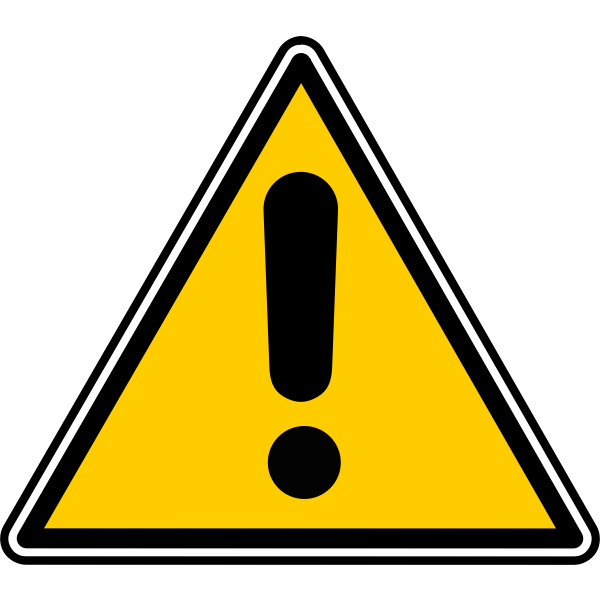 Triangular warning sign with an exclamation mark vector graphics