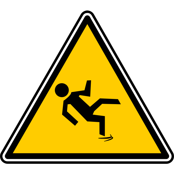 Slippery floor biohazard warning sign vector image