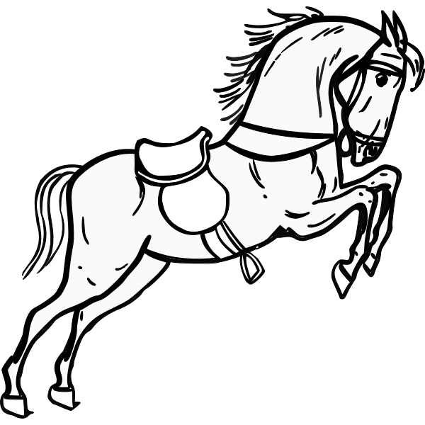 Jumping horse with a saddle vector illustration