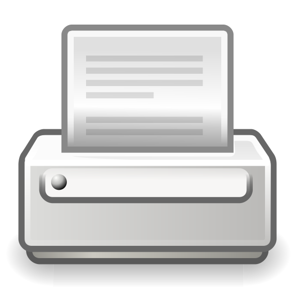 Vector clip art of old style PC printer icon