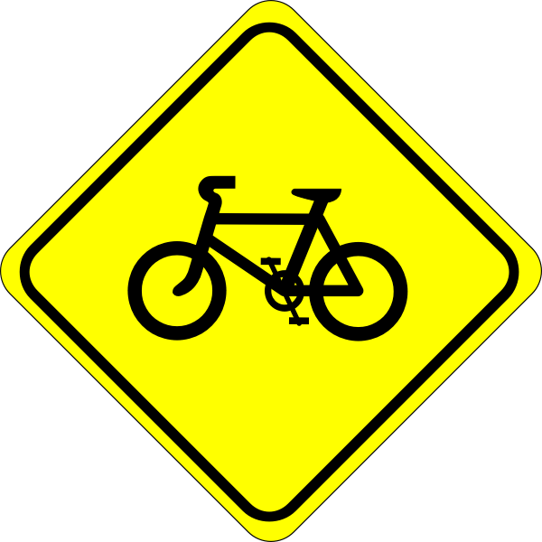 Road sign for bicycles