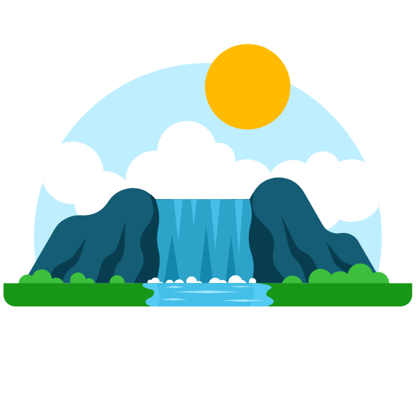 Waterfall in the distance