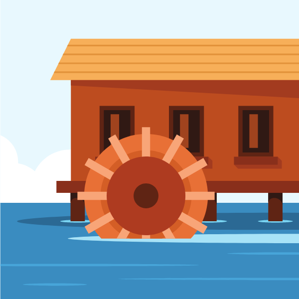 Waterwheel mill
