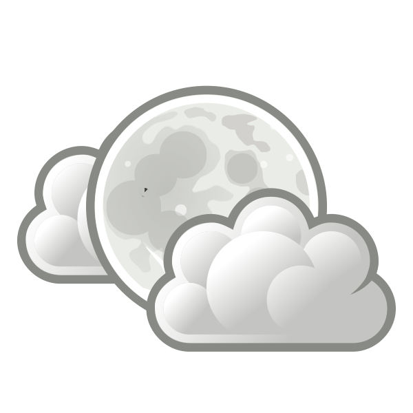 Color weather forecast icon for light clouds at night vector clip art