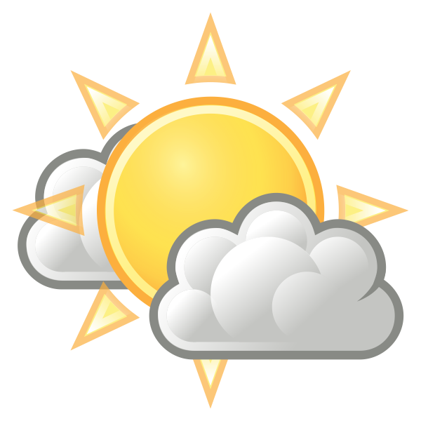 Vector image of color weather forecast icon for sunny intervals | Free SVG