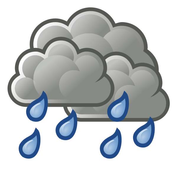 Color weather forecast icon for rain vector illustration