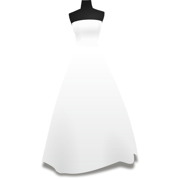 White wedding dress on a stand vector image