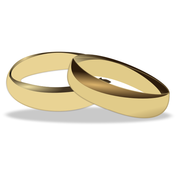 Download Gold wedding rings vector clip art | Free SVG