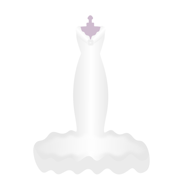 Vector clip art of wedding dress on show