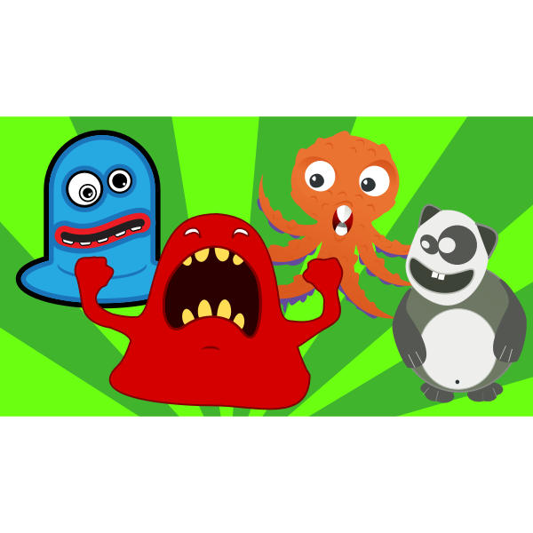 Weir monsters party vector image