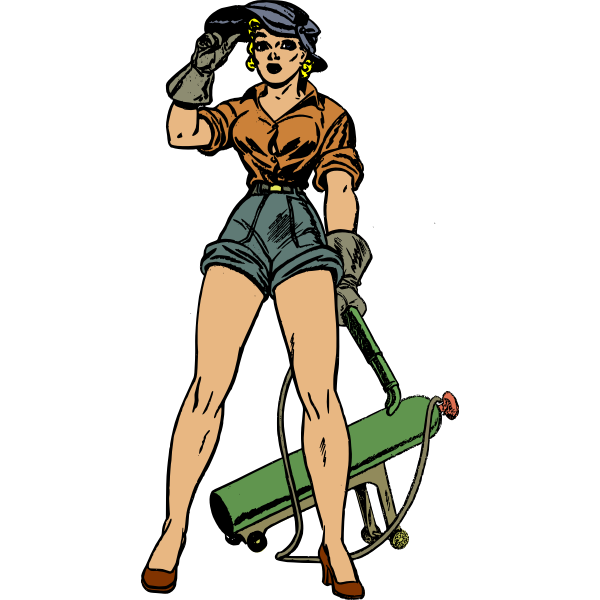 Download Female pin-up worker | Free SVG
