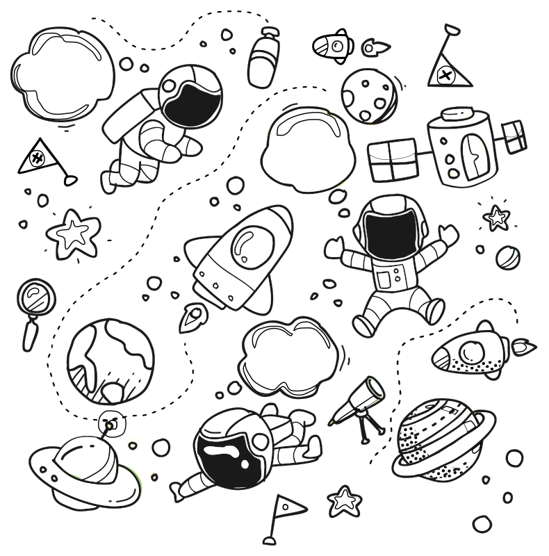 Space theme collage
