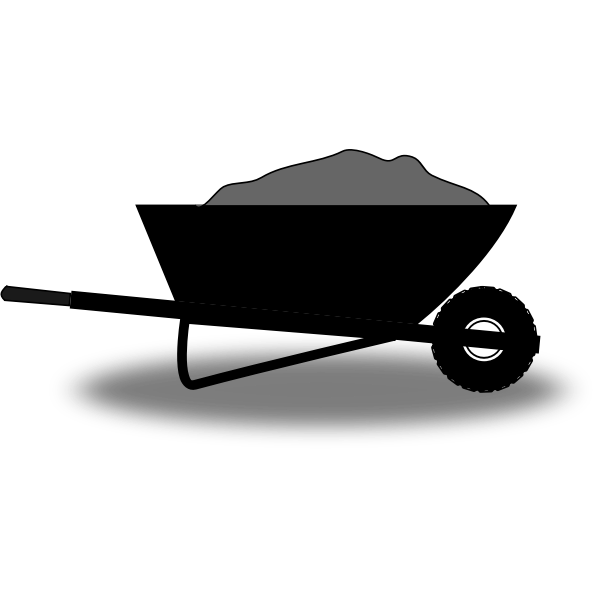 Wheelbarrow silhouette vector image