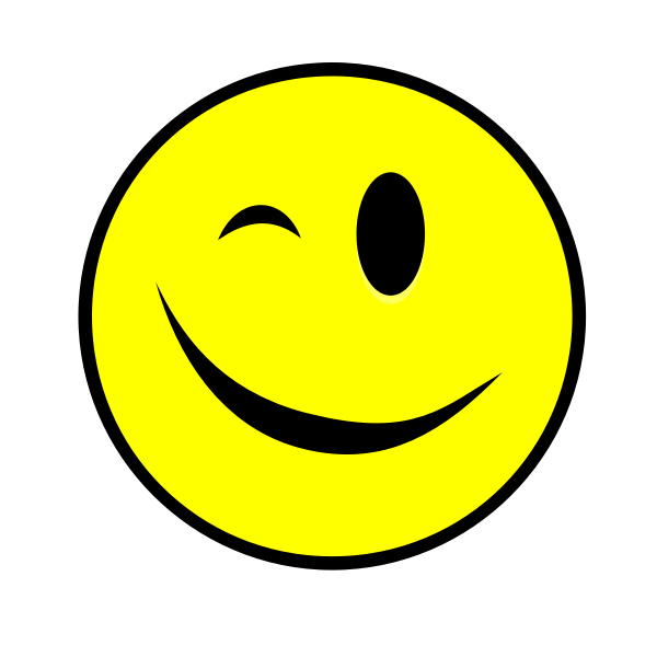 winking smiley yellow simple