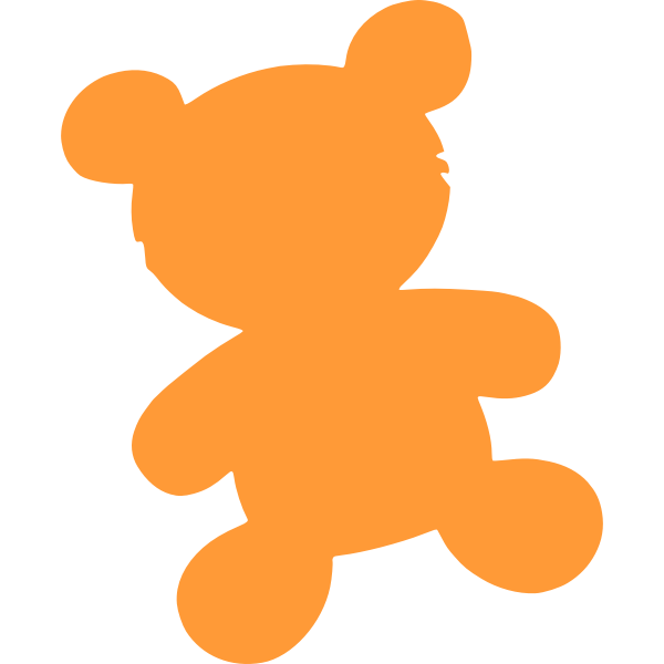 Bear toy silhouette vector image