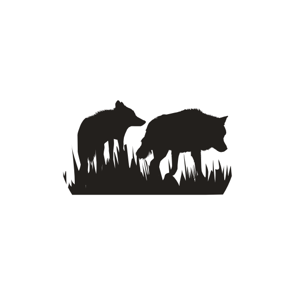 Download Wolves silhouette vector image | Free SVG