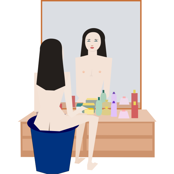 woman by the mirror