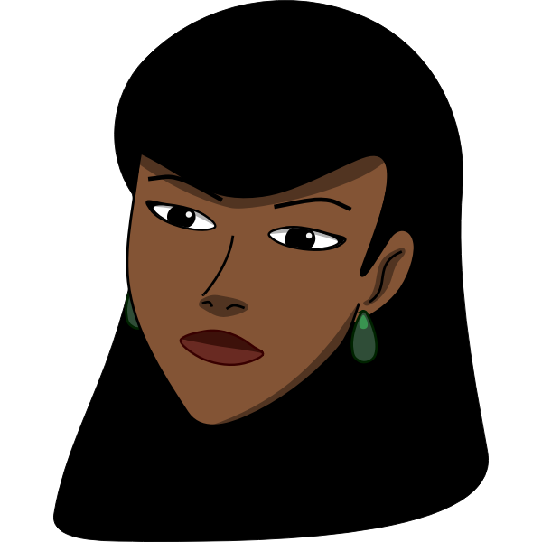 Vector clip art of black woman's head covered with scarf